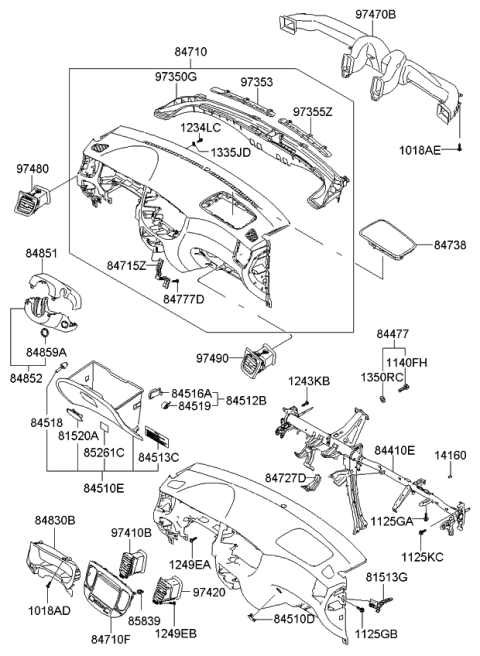 2009 Kia Rio SHROUD-Steering Diagram for 848521G001VA