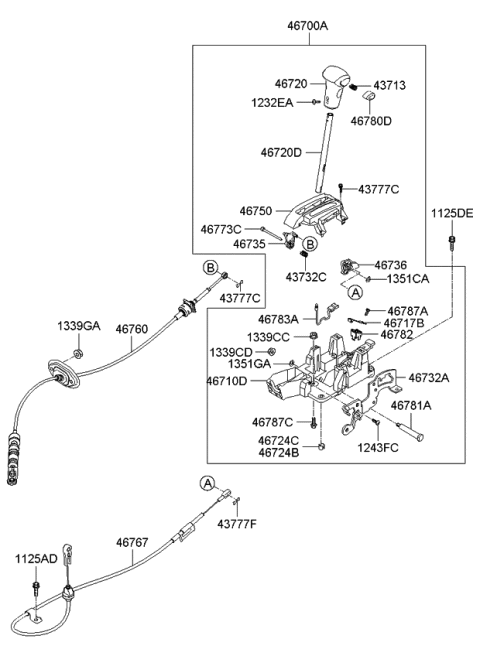2009 Kia Rio Bracket-Base Diagram for 467101G000