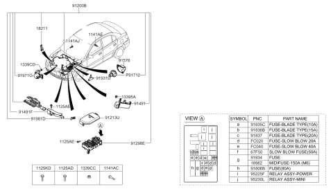 2011 Kia Rio Wiring Assembly-Front Diagram for 912021G164