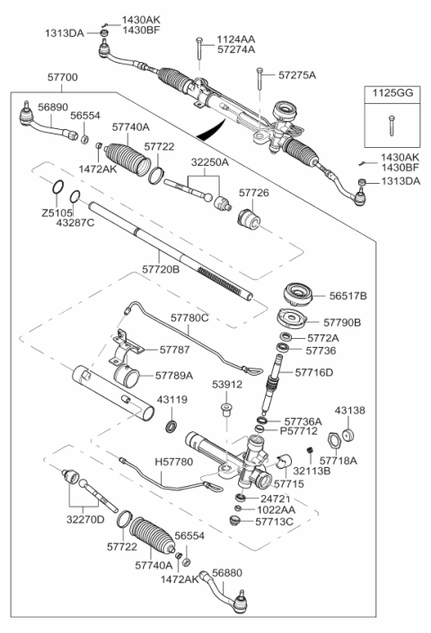 2009 Kia Rio Clamp-Cylinder Diagram for 577871G000