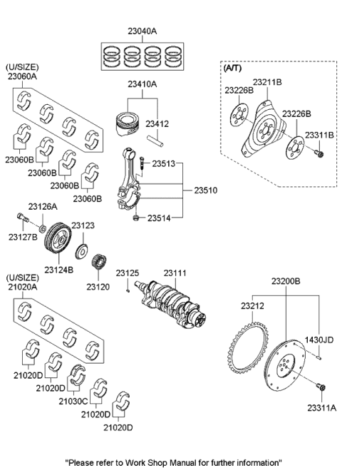 2010 Kia Rio Bearing Set-Connection Diagram for 2306026971