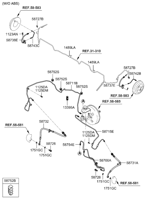 2011 Kia Rio Brake Fluid Line - Diagram 1