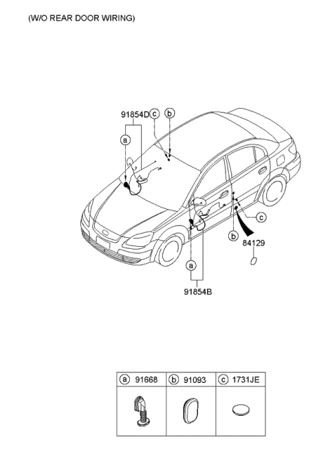 2006 Kia Rio Wiring Assembly-Front Door-As Diagram for 916101G012