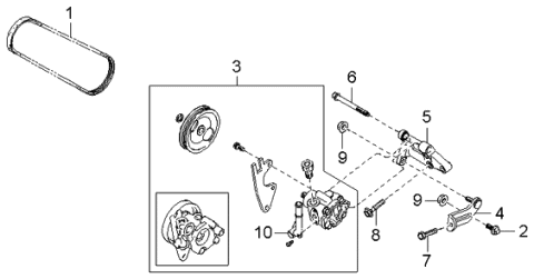 2002 Kia Spectra Power Steering Oil Pump Diagram