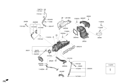 2021 Kia Stinger Pipe & Hose Assembly-TURBOCHANGER Diagram for 282602CTA1