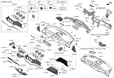 2020 Kia Stinger Panel Assembly-Center Facia Diagram for 84760J5100WK