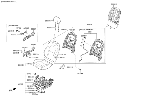 2018 Kia Stinger Back Assembly-Fr Seat,RH Diagram for 88400J5710CLT