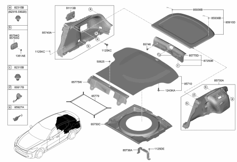 2018 Kia Stinger Cover Assembly-Fuse Box Diagram for 85744J5110WK