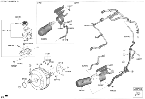 2018 Kia Stinger Bracket-Vacuum Pump Diagram for 59260J5150