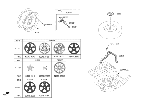 2020 Kia Stinger Wheel Assembly-Aluminium Diagram for 52914J5280