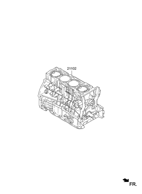 2021 Kia Stinger Engine Assy-Short Diagram for 226X22CH00