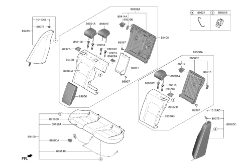 2020 Kia Stinger Cushion Assembly-Rr Seat Diagram for 89100J5351CLN