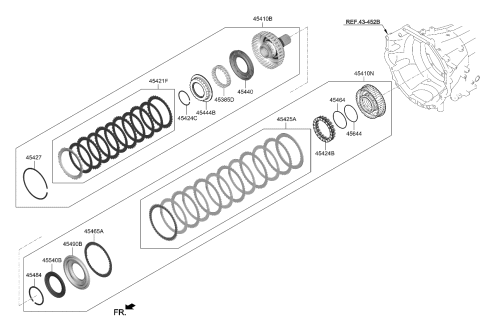 2021 Kia Stinger Piston Assembly-Front Clutch Diagram for 454904J100