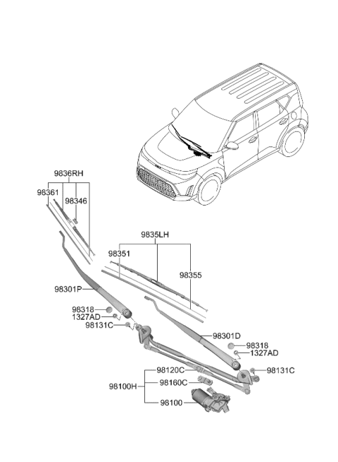 2023 Kia Soul Windshield Wiper Diagram