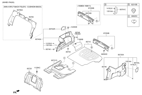 2018 Kia Optima Hybrid Mat Assembly-Luggage Cover Diagram for 85710A8010WK