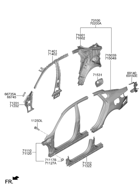 2017 Kia Optima Hybrid Side Body Panel Diagram