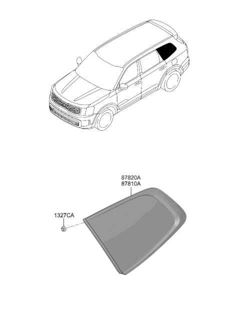 2024 Kia Telluride Quarter Window Diagram