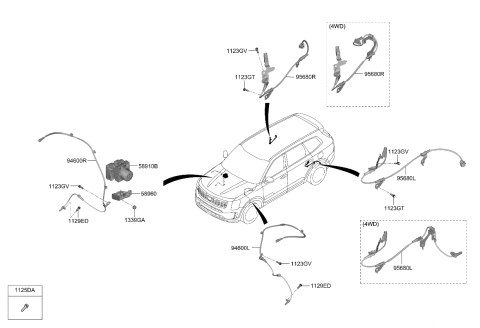 2024 Kia Telluride HYDRAULIC UNIT ASSY Diagram for 58910S9700