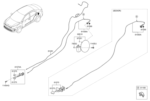 2022 Kia Rio Fuel Filler Door Diagram