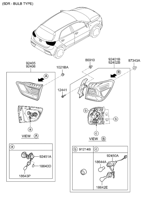 2022 Kia Rio Rear Combination Lamp Diagram 1