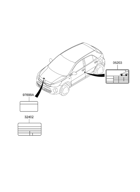 2022 Kia Rio LABEL-EMISSION Diagram for 324502MSD5