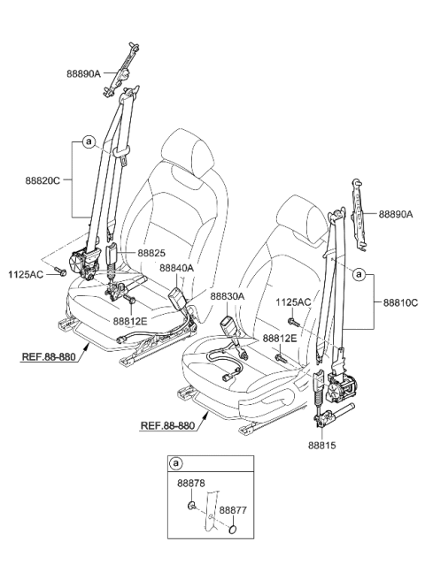 2022 Kia Rio Belt-Front Seat Diagram