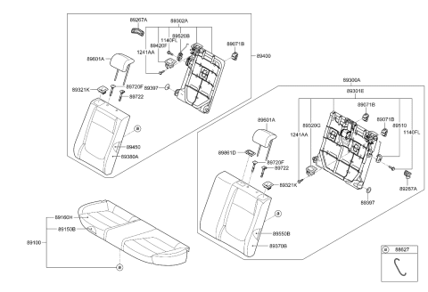 2023 Kia Rio Pad Assembly-Rear Seat Back Diagram for 89350H9800