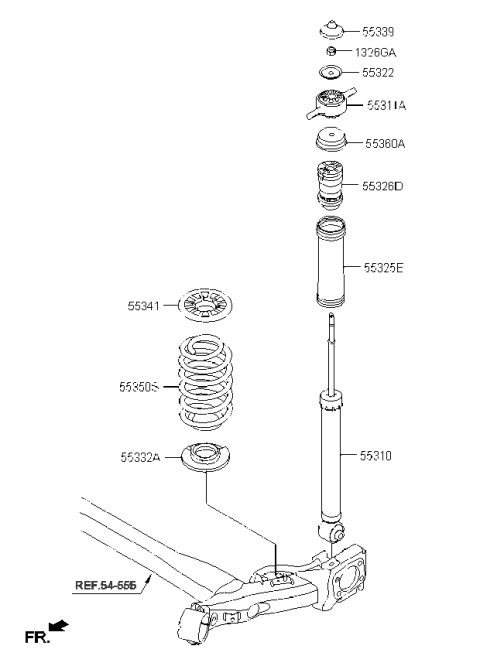 2022 Kia Rio Rear Spring & Strut Diagram