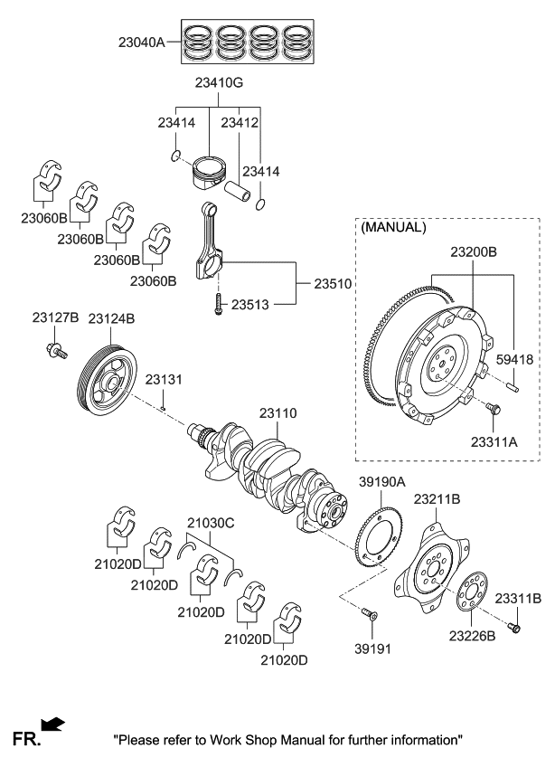 232002E401 - Genuine Kia PAD K