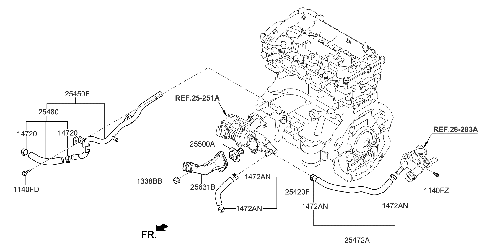 255002E272 - Genuine Kia THERMOSTAT ASSEMBLY