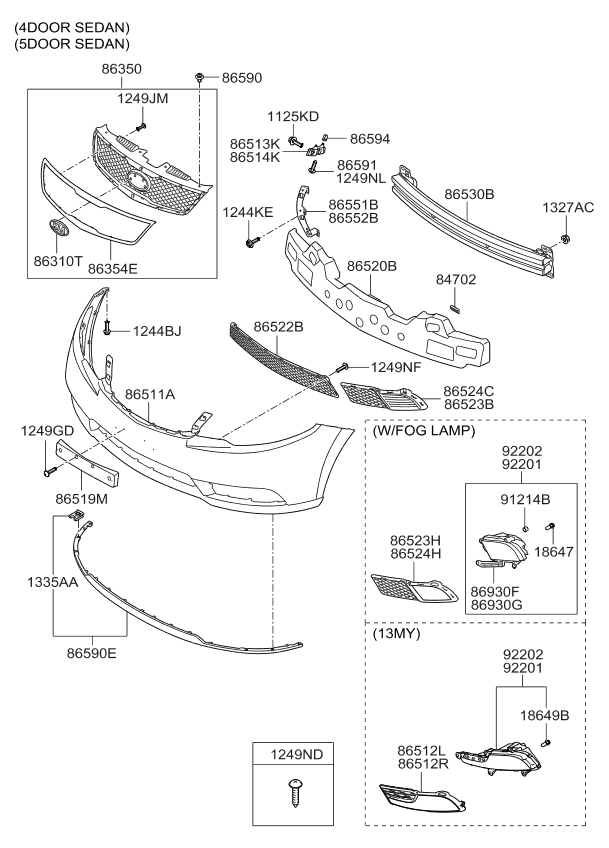 865901M000 - Genuine Kia LIP ASSEMBLY-FRONT BUMPER