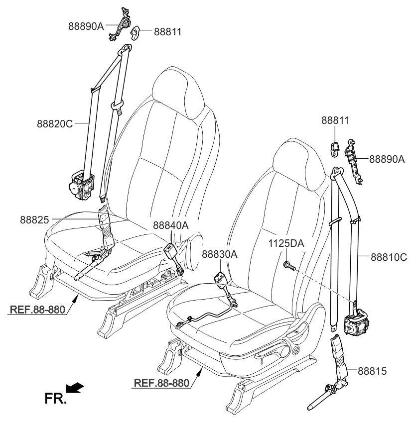 88831A9000DAA Genuine Kia SEAT BELT PRETENSIONER