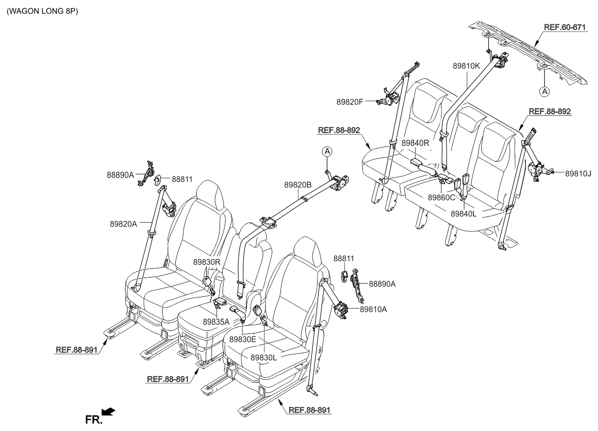 89850A9500GBU---Genuine-Kia-SEAT-BELT-ASSEMBLY-REAR-CENTER