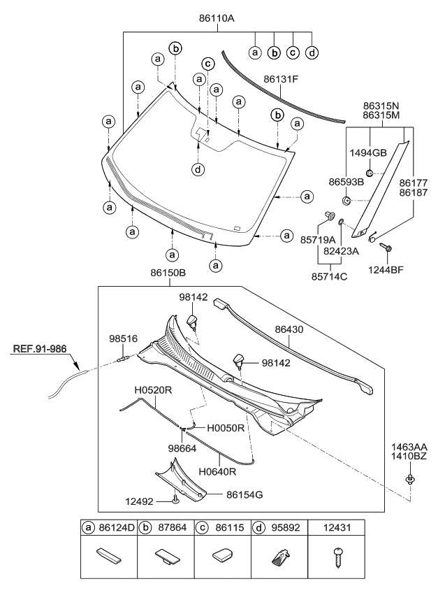 86180B2000 - Genuine Kia GARNISH ASSEMBLY-FRONT ,RH