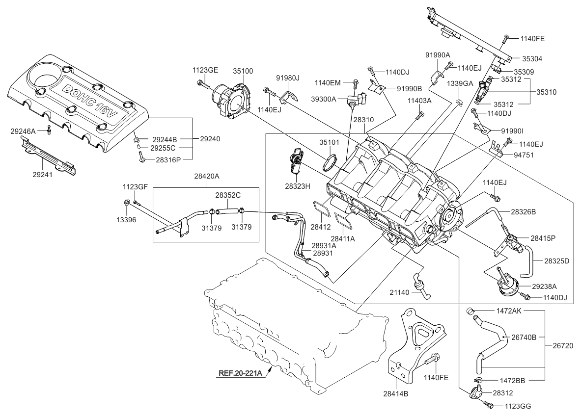 283232G000 - Genuine Kia MOTOR ASSEMBLY - VCM