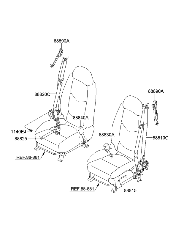 2013 Kia Soul BeltFront Seat Kia Parts Now