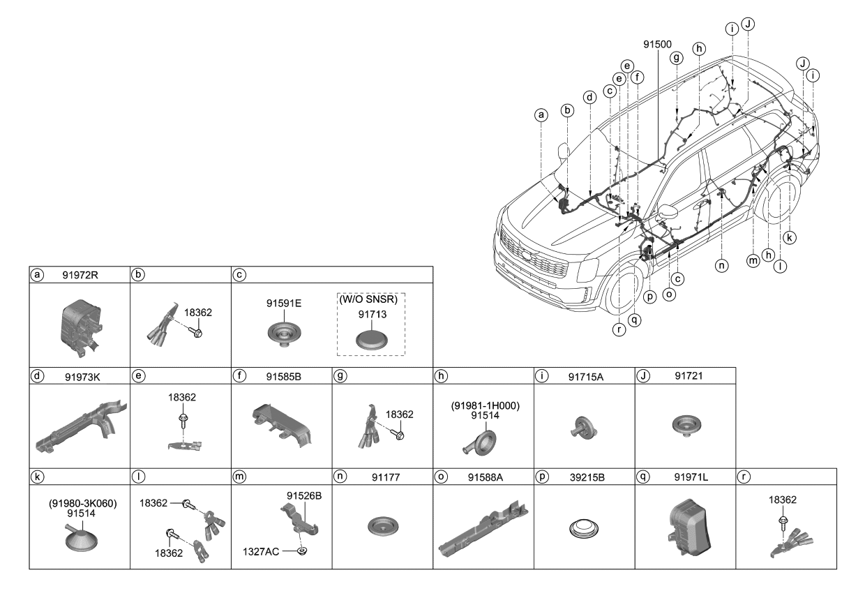 2020 Kia Telluride Wiring HarnessFloor Kia Parts Now