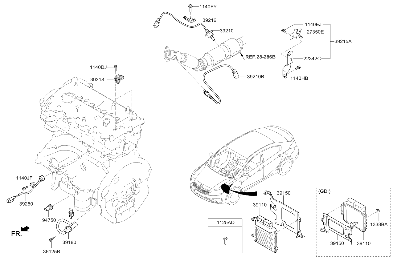 393502E200 - Genuine Kia SENSOR-CAMSHAFT POSITION