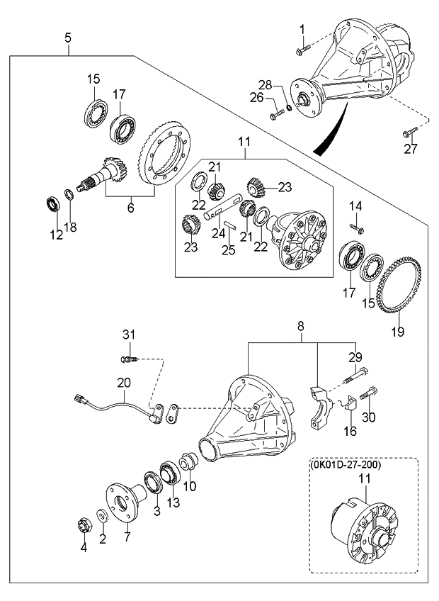 2000 Kia Sportage Old Body Style Rear Differential