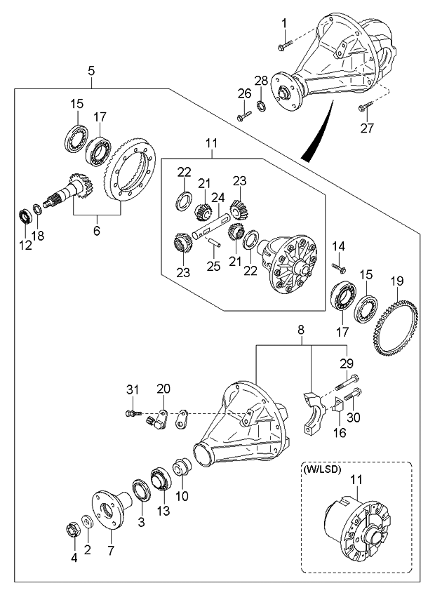 2001 Kia Sportage Rear Differential - Kia Parts Now