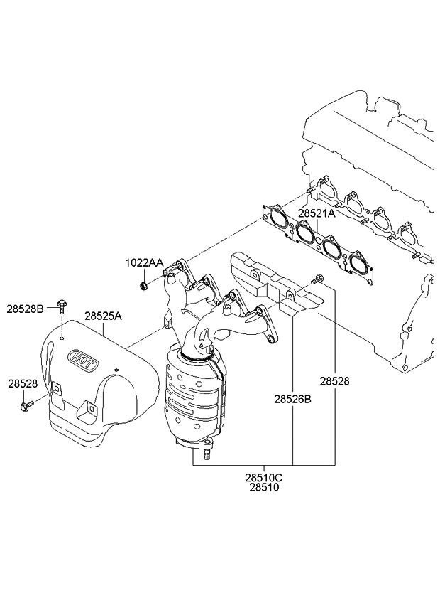 2007 Kia Sportage Exhaust System Diagram 0746