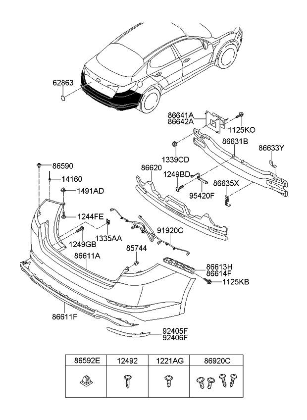 2013 Kia Optima Korean made Rear Bumper - Kia Parts Now