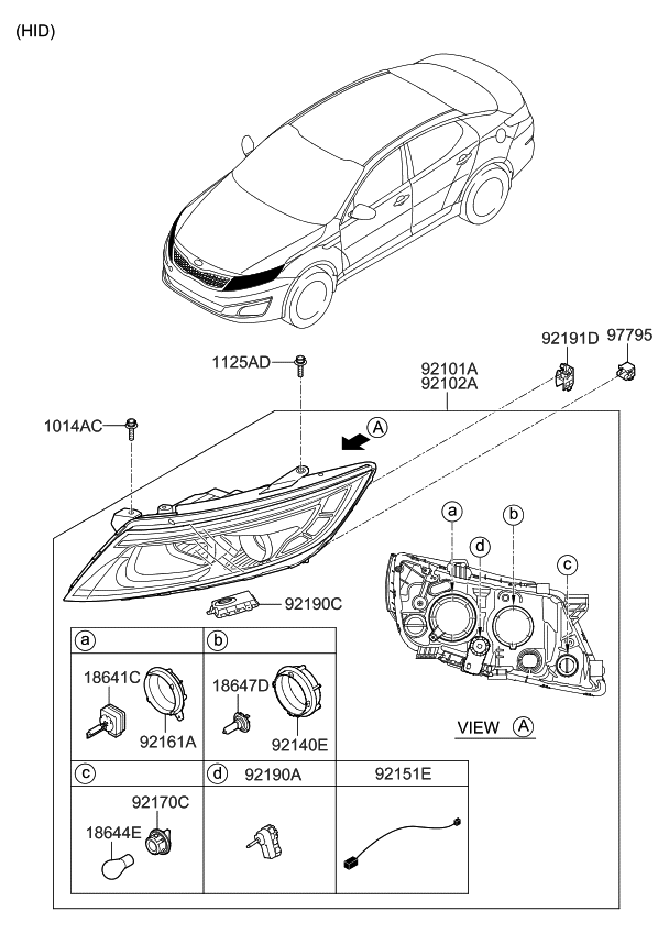 921504C500 Genuine Kia HOLDER & WIRINGHEAD LAMP