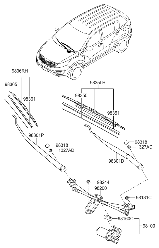 2014 Kia Sportage Windshield Wiper Kia Parts Now