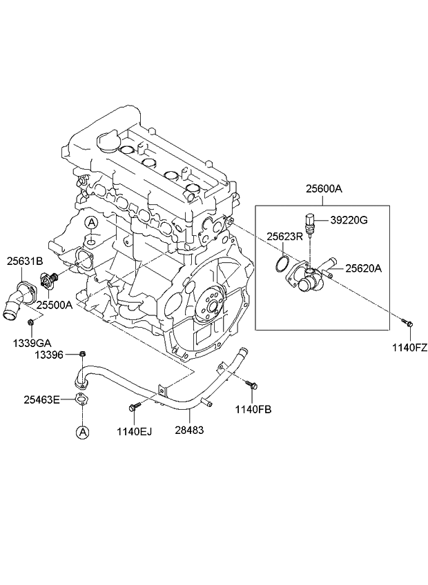 256002B003 - Genuine Kia CONTROL ASSEMBLY-COOLANT