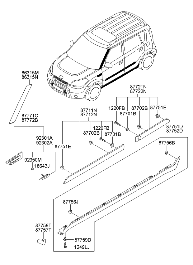 2010 Kia Soul Body Side Moulding - Kia Parts Now