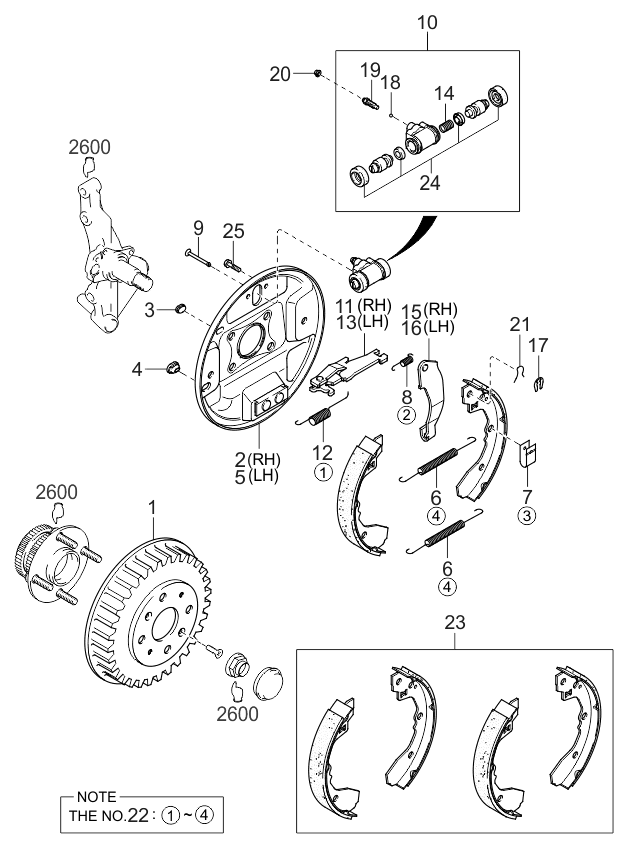 0K20126251B Genuine Kia DRUMBRAKE