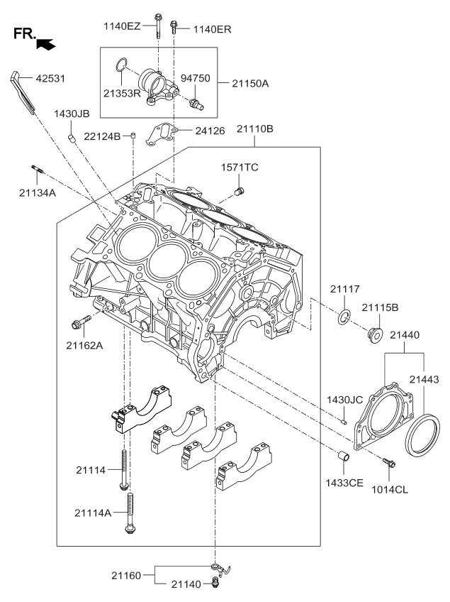 306W33CS00 - Genuine Kia BLOCK SUB ASSEMBLY-CYLINDER