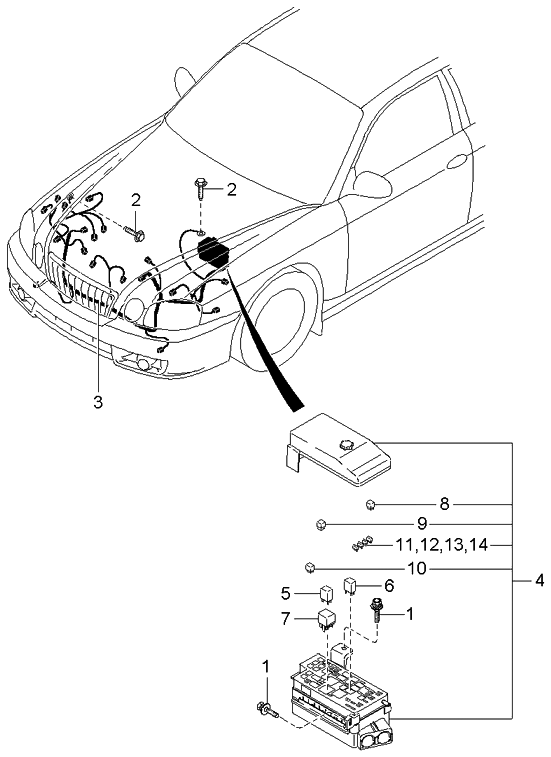 912603C180 - Genuine Kia WIRING ASSEMBLY-ENGINE