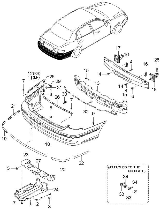 2005 Kia Amanti Rear Bumper Kia Parts Now